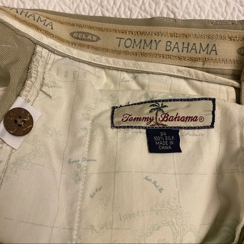 TOMMY BAHAMA Pleat Front Silk Trousers